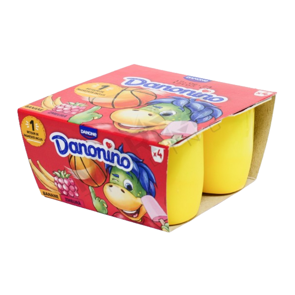 DANONE DANONINO ZMEURA/BANANE 4X50GR